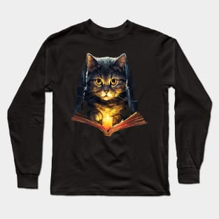 British Shorthair Reads Book Long Sleeve T-Shirt